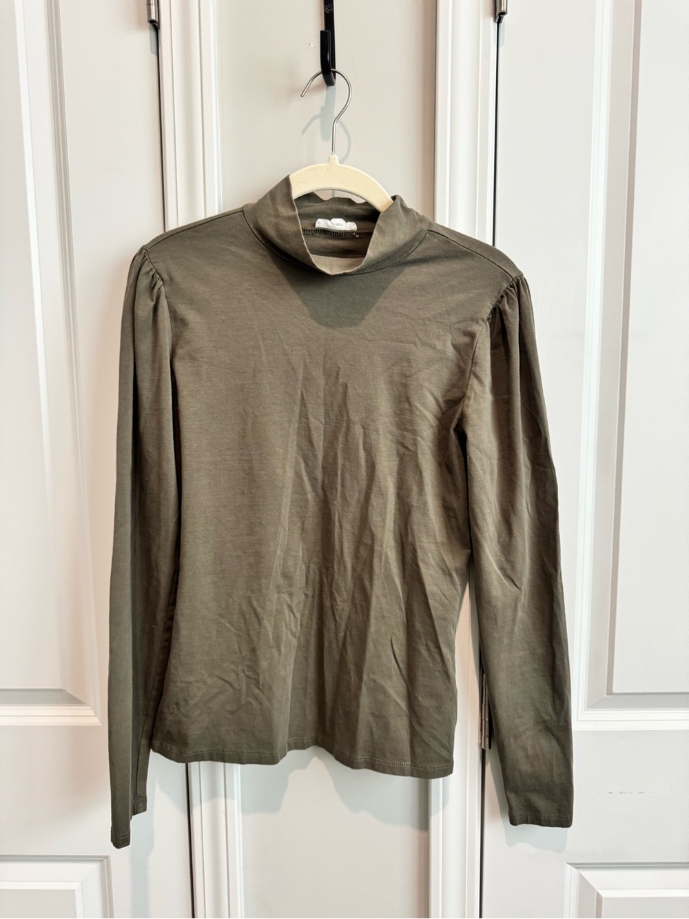 A Loves A Olive Green Mock Neck Long Sleeve Top